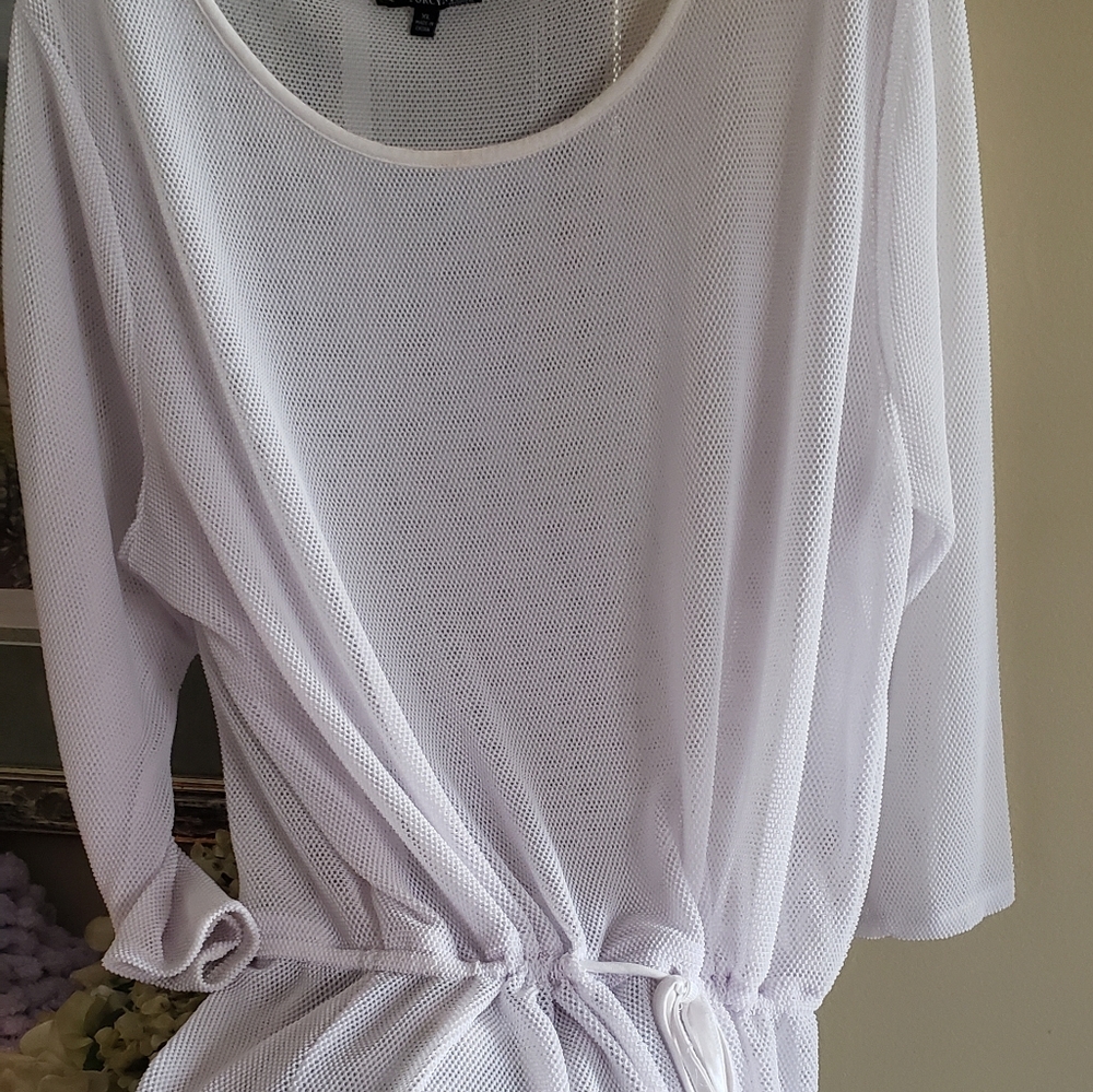 White swim coverup
